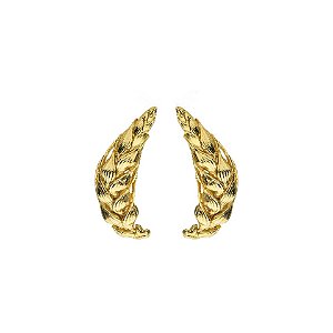 Brinco ear cuff trigo ouro semijoia