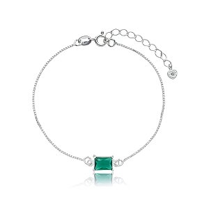 Pulseira cristal verde esmeralda prata 925 6170805