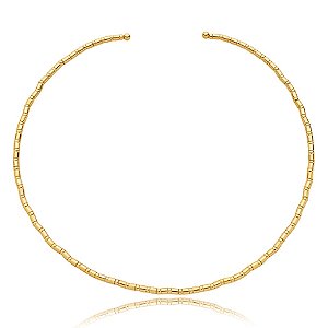Colar aro choker canutilho metal ouro semijoia 9791