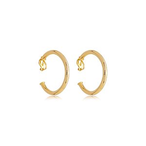 Brinco pressão argola tubo m ouro semijoia 4390505