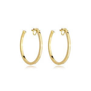 Brinco pressão argola reta g ouro semijoia 5494305