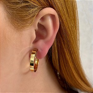 Brinco pressão argola reta p ouro semijoia 6183305