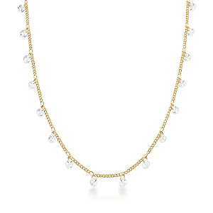 Colar choker cristais ouro semijoia