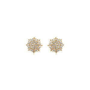 Brinco ponteira zircônias ouro semijoia 23k10040