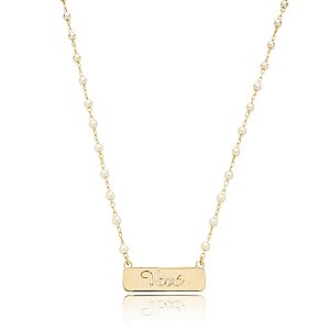 Colar vovó pérolas ouro semijoia