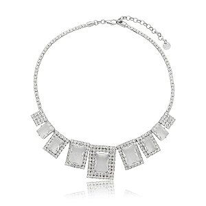 Colar Claudia Marisguia cristais prateado