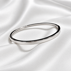 Bracelete Liso Ródio Semijoia SL-230504