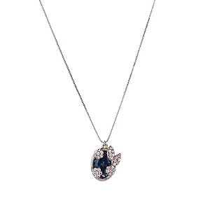 Colar Leticia Sarabia oval cristal azul montana 9103