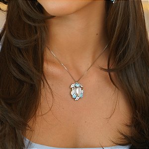 Colar Leticia Sarabia cristal aquamarine 9104