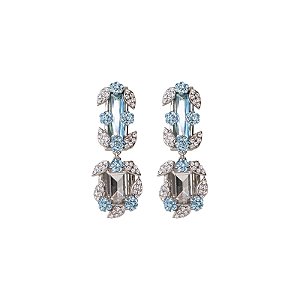 Brinco Leticia Sarabia cristal azul aquamarine 9104