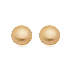 Brinco botão m ouro fosco semijoia