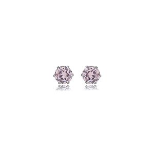 Brinco zircônia rosa aço inoxidável