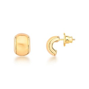 Brinco meia argola ouro fosco semijoia