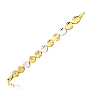 Pulseira ouro e ródio semijoia