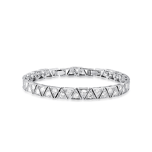 Pulseira triângulos zircônia ródio semijoia