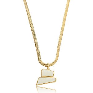 Colar madrepérola ouro semijoia XL 2396