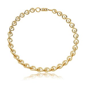 Colar choker corrente ouro semijoia XL 2401