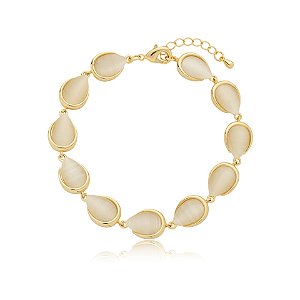 Pulseira gota olho de gato ouro semijoia PU 1136