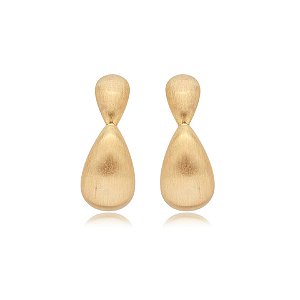 Brinco gotas ouro fosco semijoia E015335