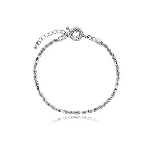 Pulseira cordão baiano ródio semijoia SL-230303