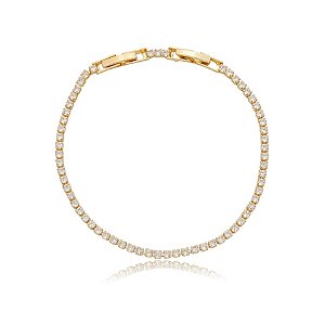 Pulseira zircônia ouro semijoia QC-8002