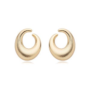 Brinco curvado ouro fosco semijoia 24a03015