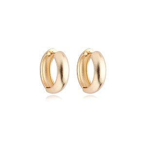Brinco argolinha ouro fosco semijoia 24a03020