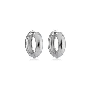 Brinco argolinha ródio fosco semijoia 24a03020