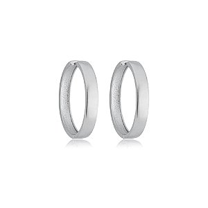Brinco argola reta ródio fosco semijoia 24a03023