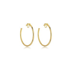 Brinco pressão argola ouro semijoia 6221405