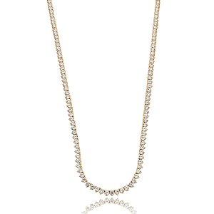 Colar zircônia ouro semijoia XL-240201