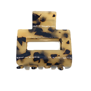 Piranha de cabelo acetato vazada animal print clara