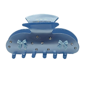 Piranha de cabelo acetato laço azul