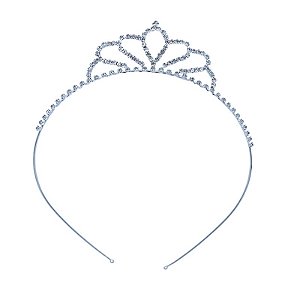 Tiara coroa strass metal prateado CR290