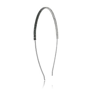 Tiara fina metal grafite zircônia negra baguete TR261