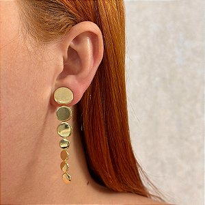 Brinco pressão círculos ouro semijoia BI34170