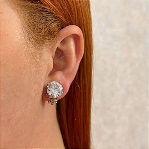 Brinco pressão ponto de luz g zircônia ródio semijoia 18k06001