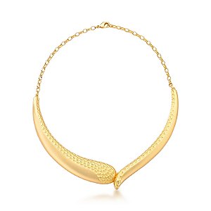 Colar choker curvado ouro fosco semijoia