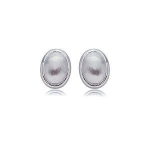 Brinco oval ródio semijoia TZ-240403