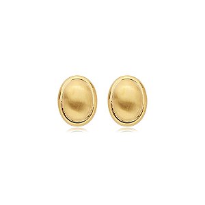 Brinco oval ouro semijoia TZ-240403