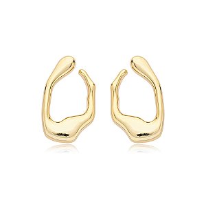 Brinco orgânico ouro semijoia BA 7257