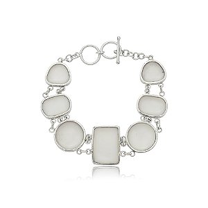 Pulseira pedra natural madrepérola prata 925