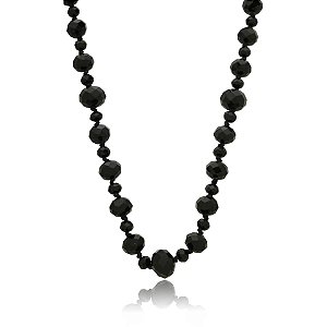Colar longo cristais preto