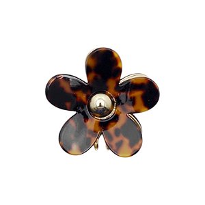 Piranha de cabelo Rellie flor animal print marrom escuro