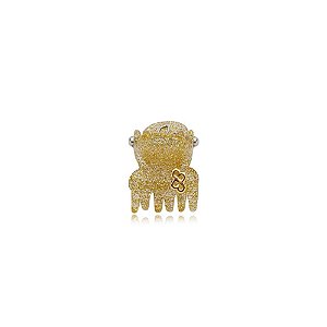 Piranha de cabelo mini Bianca acrílico glitter dourado 05 157