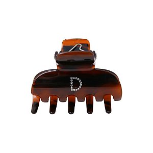 Piranha de cabelo Bianca acrílico marrom letra D 05 003
