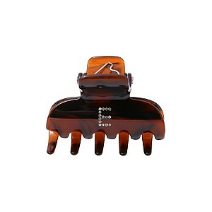 Piranha de cabelo Bianca acrílico marrom letra E 05 003