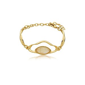 Pulseira pedra natural nautilus ouro semijoia