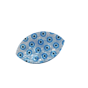 Piranha de cabelo Rellie acetato branco olho grego