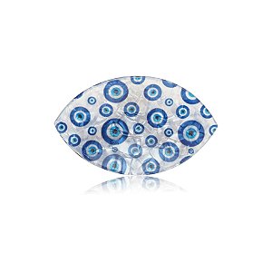 Piranha de cabelo Rellie acetato branco olho grego